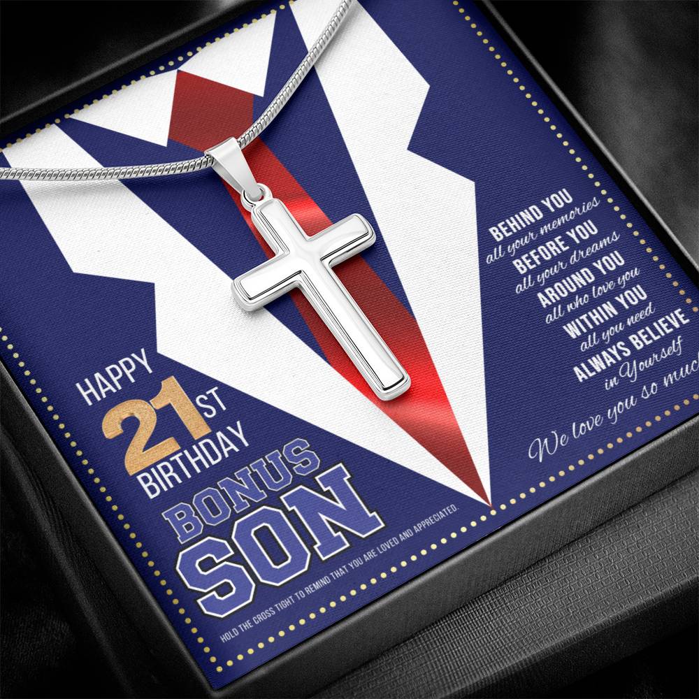 JGF Jewelry Gifts for Family Happy 21st Birthday Card Bonus Son Present For My 21 Year Old Boy