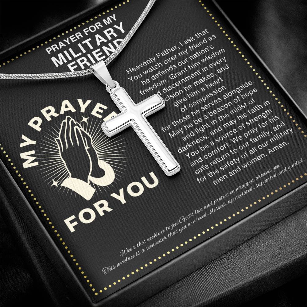 JGF Jewelry Gifts for Family Military Retirement Gifts For Men Army Cross Necklace