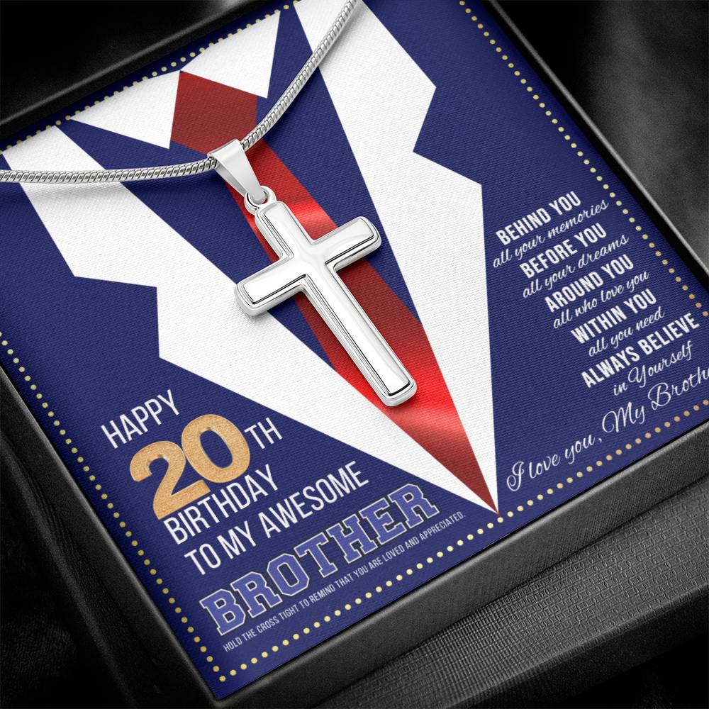 JGF Jewelry Gifts for Family Happy 20th Birthday Card Gifts For Brother From Sister Present for 20 Year Old Brother