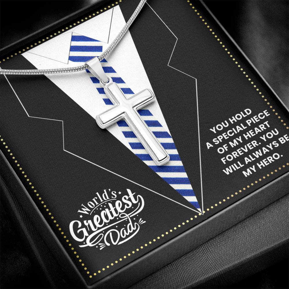 JGF Jewelry Gifts for Family I Love My Dad Gifts Cross Necklace For Men Stainless Steel