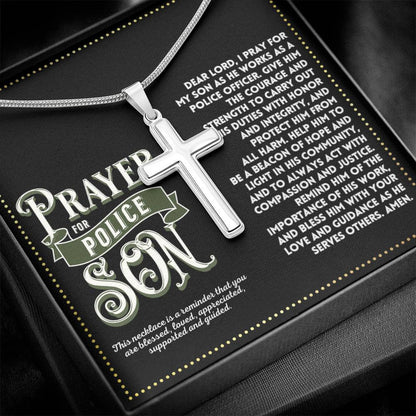 JGF Jewelry Gifts for Family Prayer For My Son Is A Police Officer