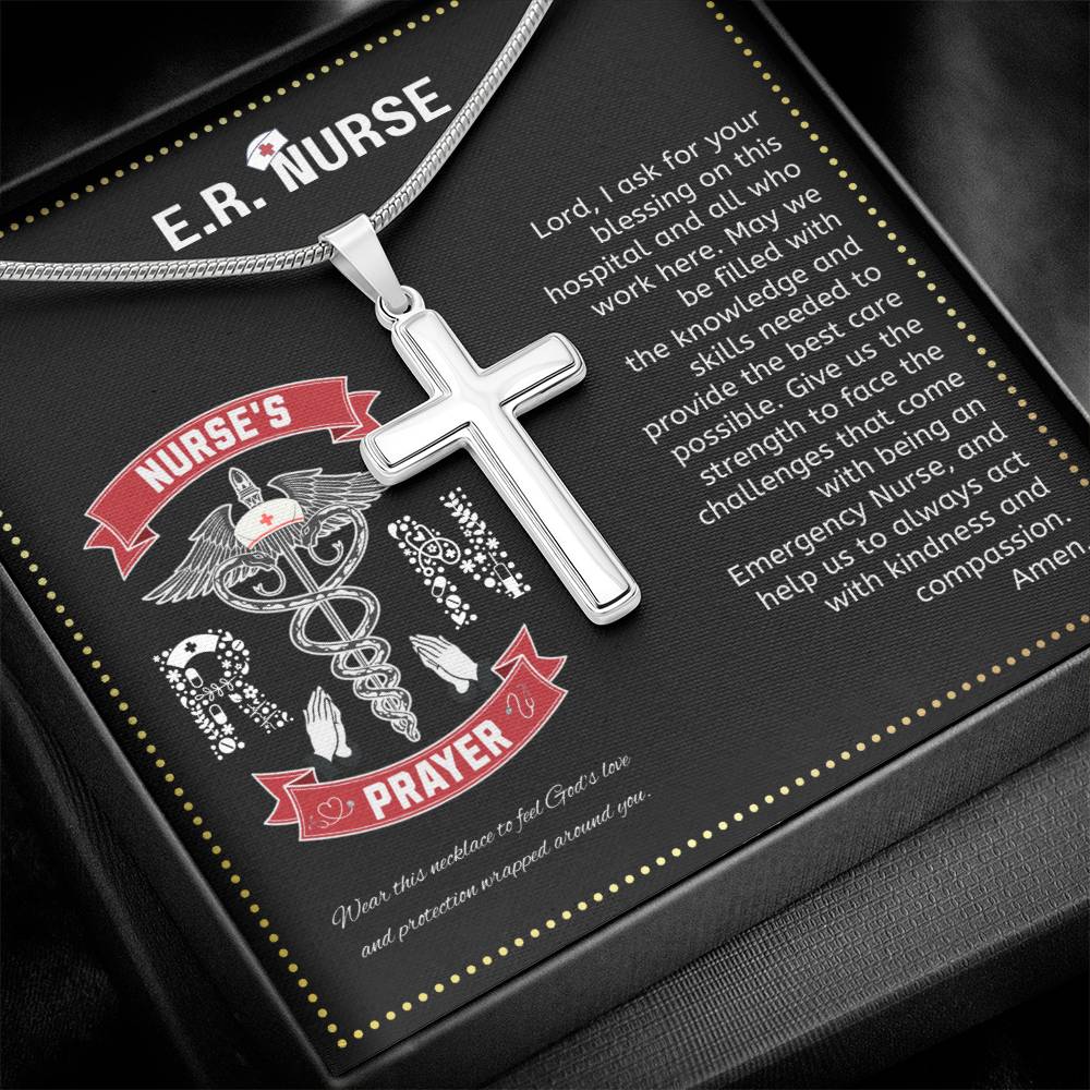 JGF Jewelry Gifts for Family | Relax Keep Calm My Mom Is A Nurse Practitioner | ER ED Cross Necklace Prayer Gifts