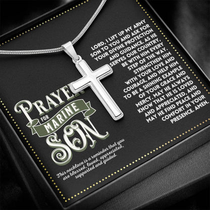 JGF Jewelry Gifts for Family I Love My Marine Necklace My Son Is A US Marine Prayer