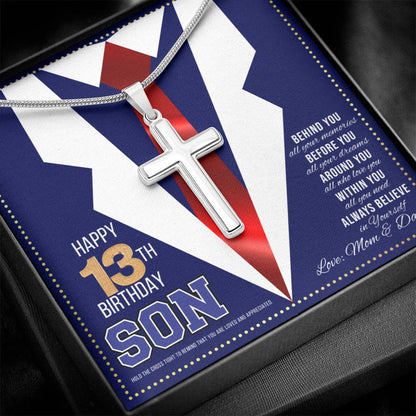 JGF Jewelry Gifts for Family Happy 13th Birthday Card Boy Son Present For My 13 Year Old  For Him