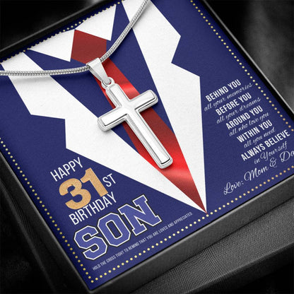JGF Jewelry Gifts for Family Happy 31st Birthday Card Son 32 Year Old For Men