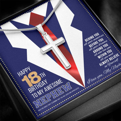 JGF Jewelry Gifts for Family Happy 18th Birthday Card Nephew Present for 18 Year Old Nephew
