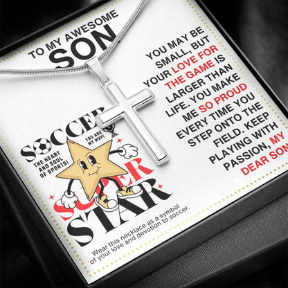 JGF Jewelry Gifts for Family Soccer Necklace For Kids 8-12