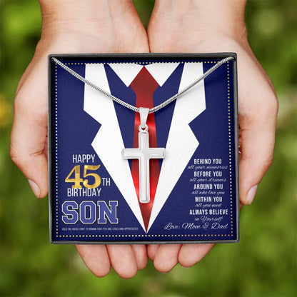 JGF Jewelry Gifts for Family Gifts For 45 Year Old Man Happy 45th Birthday Card For Son