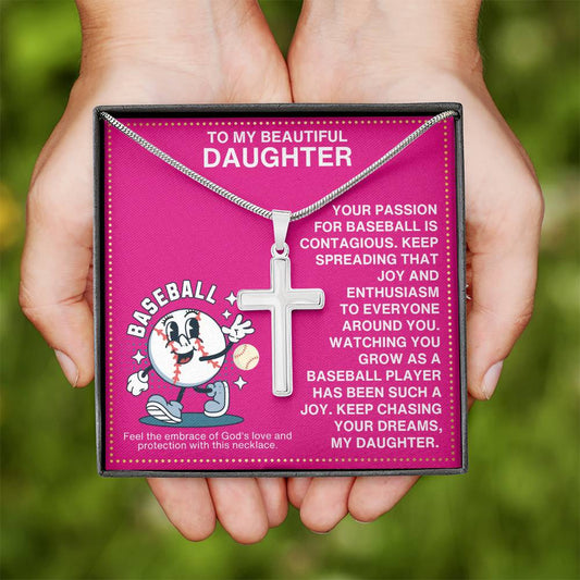 JGF Jewelry Gifts for Family Baseball Cross Necklaces For Girls