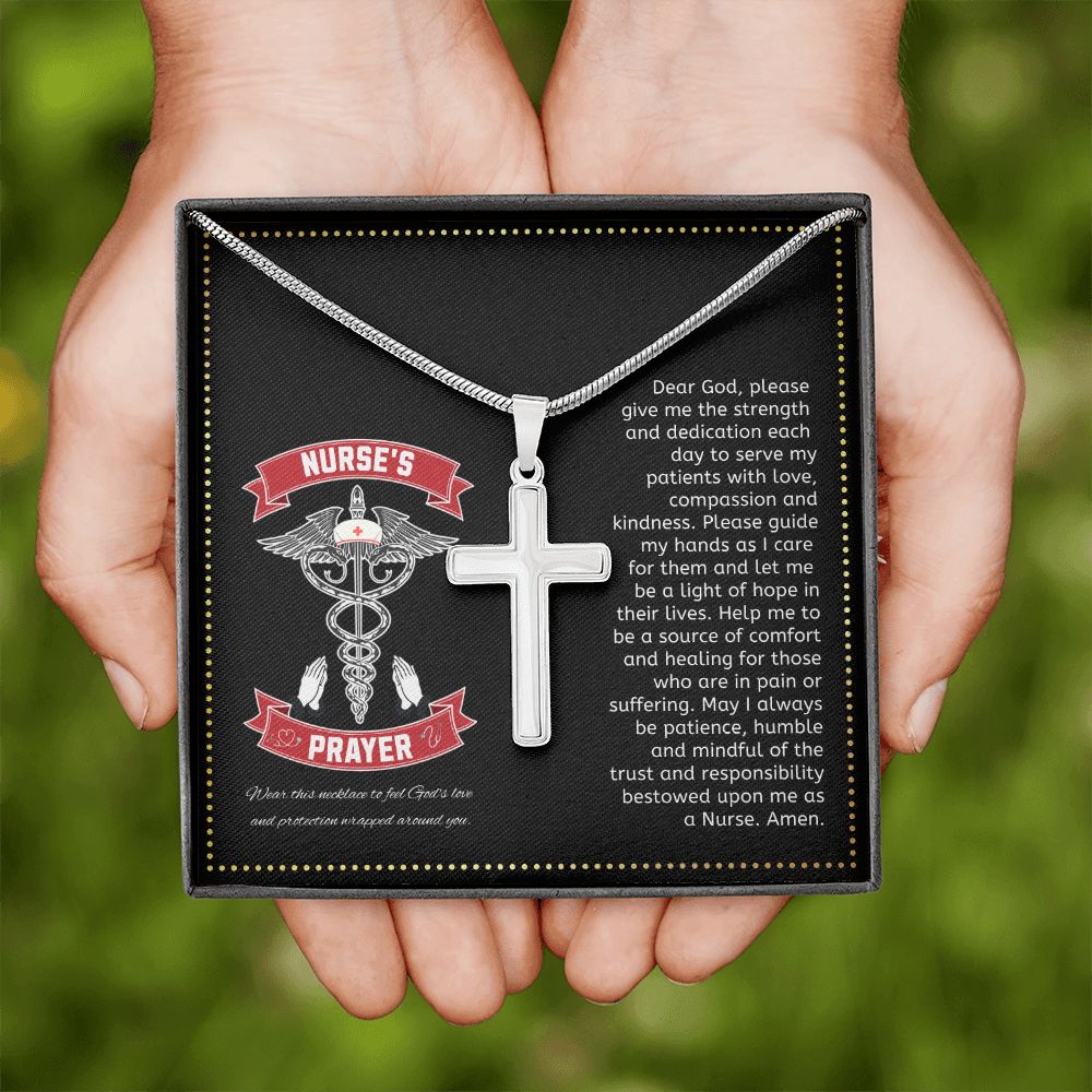 JGF Jewelry Gifts for Family | Nurse Prayer Jewelry Gifts  Stethoscope | Cross Necklace Sterling Silver For Women