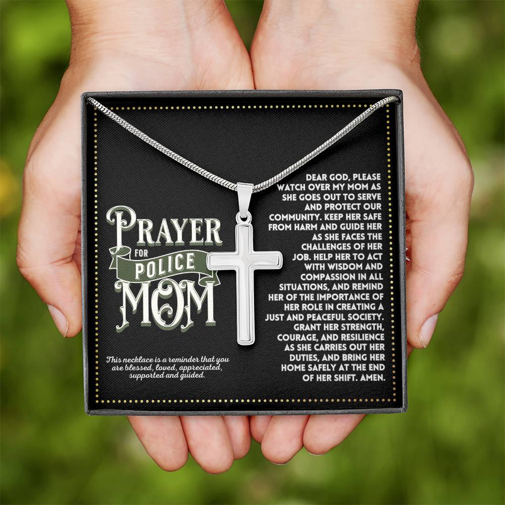 JGF Jewelry Gifts for Family My Mom Is A Police Officer Prayer For Police