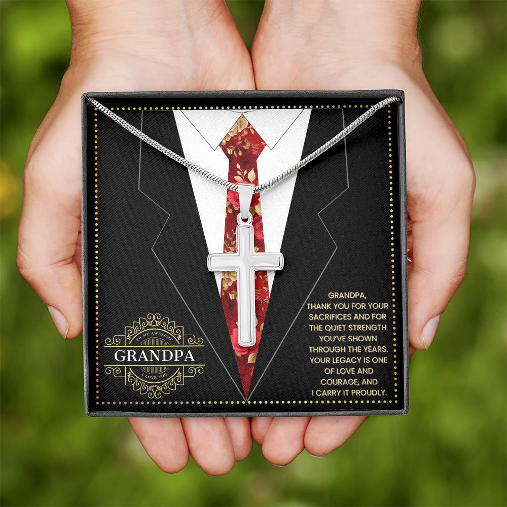 JGF Jewelry Gifts for Family Cross Necklace For Grandparent Gifts For Grandpa Who Has Everything