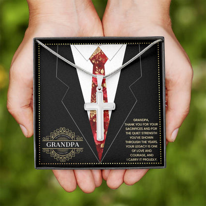 JGF Jewelry Gifts for Family Cross Necklace For Grandparent Gifts For Grandpa Who Has Everything