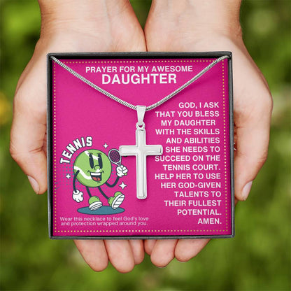 JGF Jewelry Gifts for Family Girls Tennis Cross Necklaces