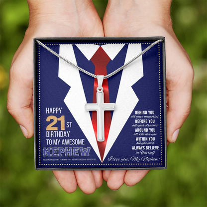 JGF Jewelry Gifts for Family Happy 21st Birthday Card Nephew Present for 21 Year Old Nephew
