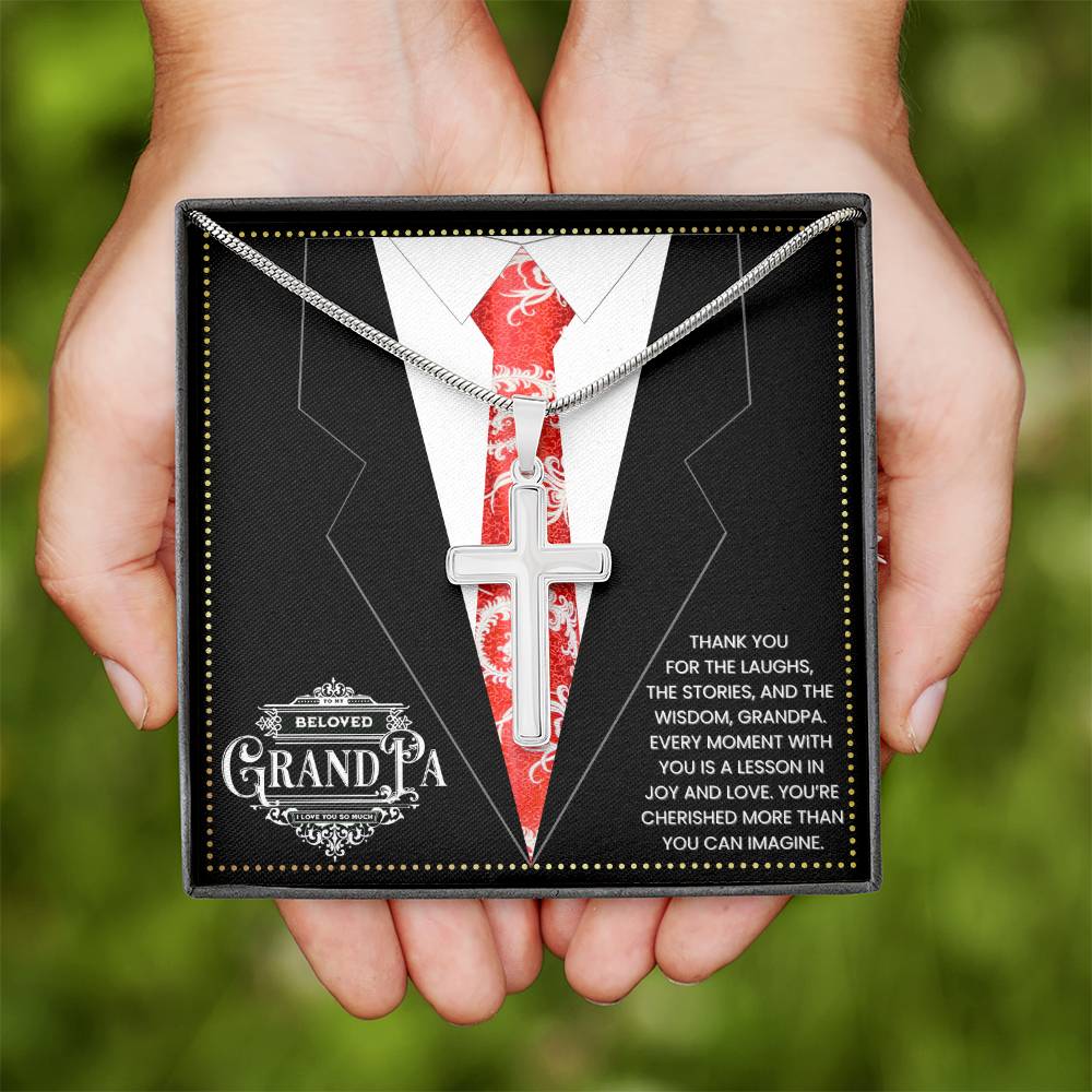 JGF Jewelry Gifts for Family Cross Necklace For Grandparent Gifts For Grandpa Who Has Everything