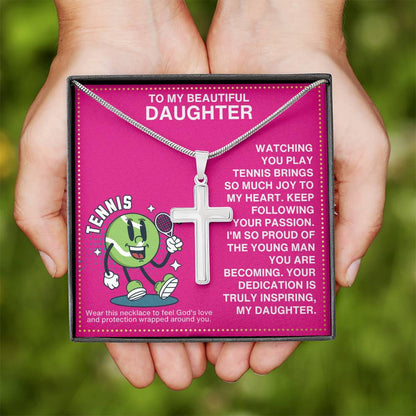 JGF Jewelry Gifts for Family Tennis Cross Necklace For Girls