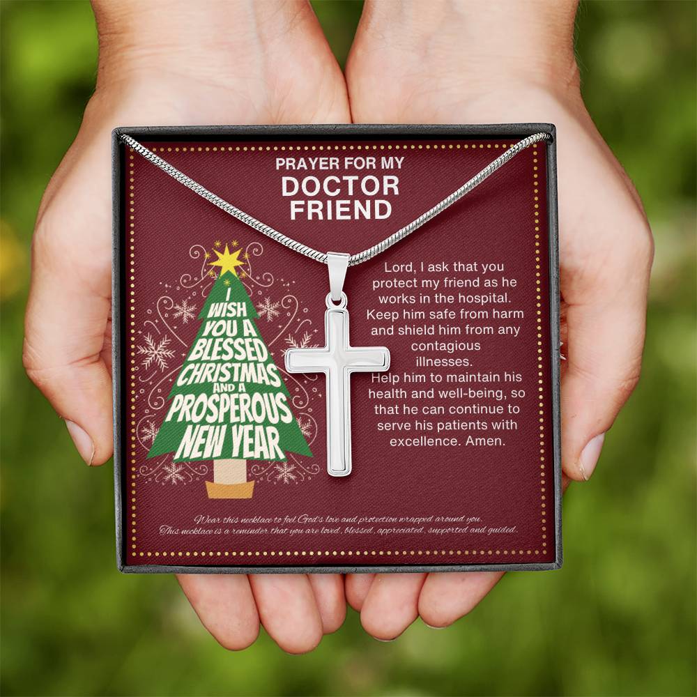 JGF Jewelry Gifts for Family Doctor Appreciation Gifts Cross Necklace For Men Sterling Silver