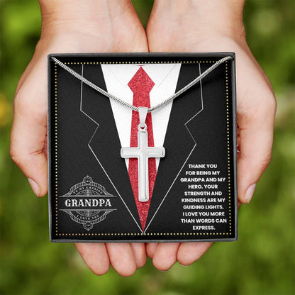 JGF Jewelry Gifts for Family 70th Birthday Gifts For Grandpa Jesus Cross Necklace For Men