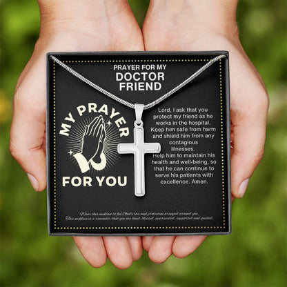 JGF Jewelry Gifts for Family Doctor Friend Cross Necklace for Men and Women