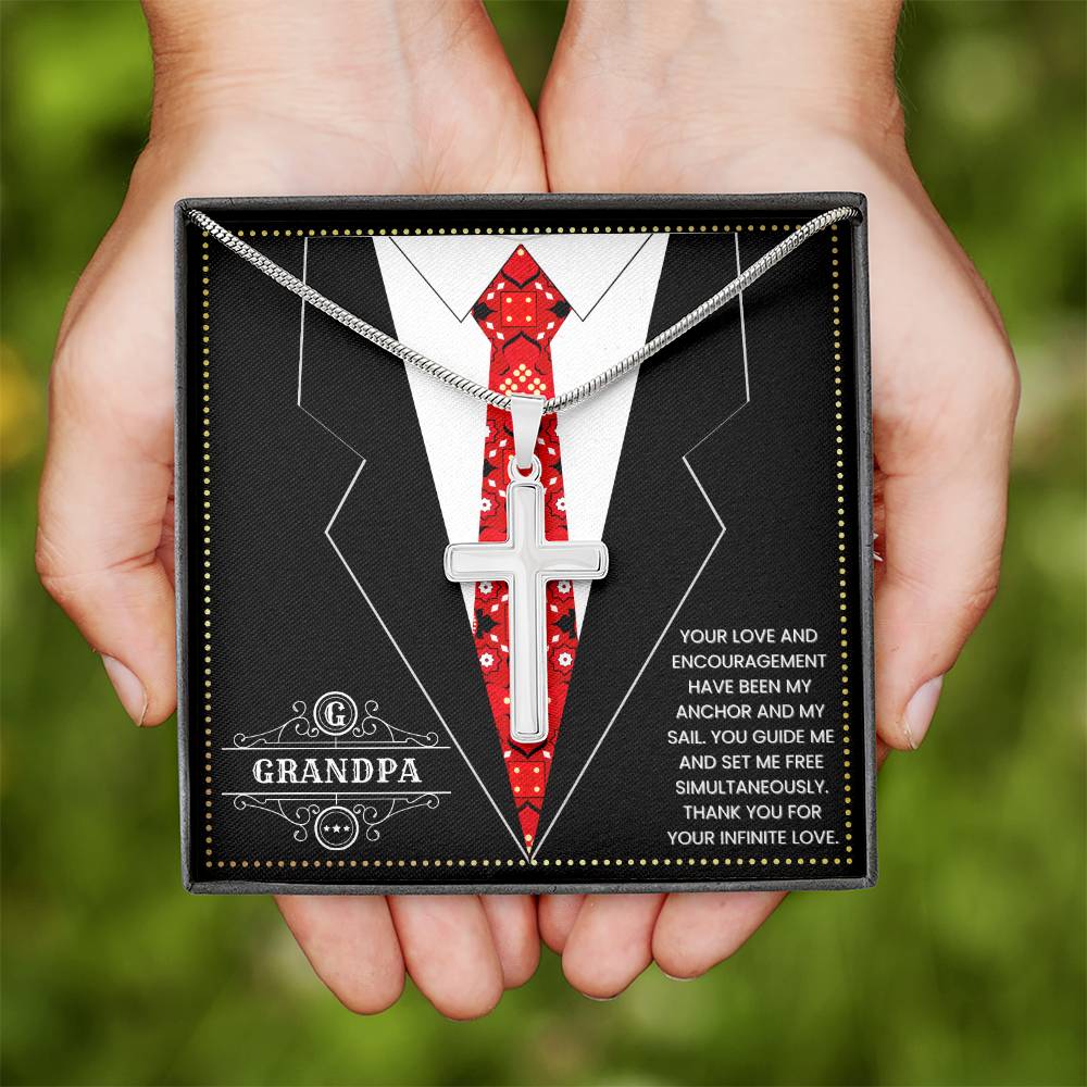 JGF Jewelry Gifts for Family I Love My Grandpa Cross Necklace For Grandparents