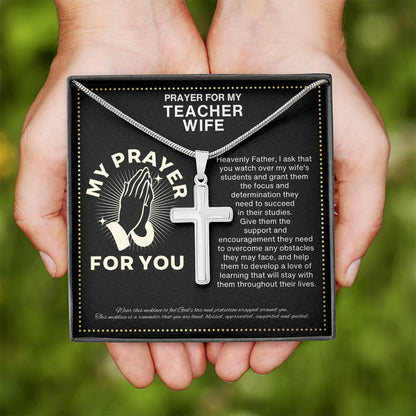 JGF Jewelry Gifts for Family Simple Cross Necklaces For Women Silver For My Teacher Wife