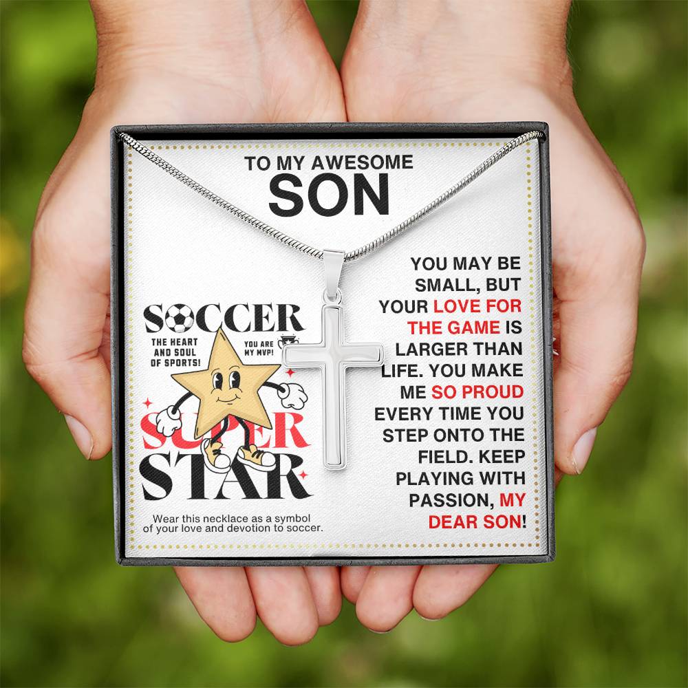 JGF Jewelry Gifts for Family Soccer Necklace For Kids 8-12