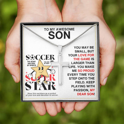 JGF Jewelry Gifts for Family Soccer Necklace For Kids 8-12