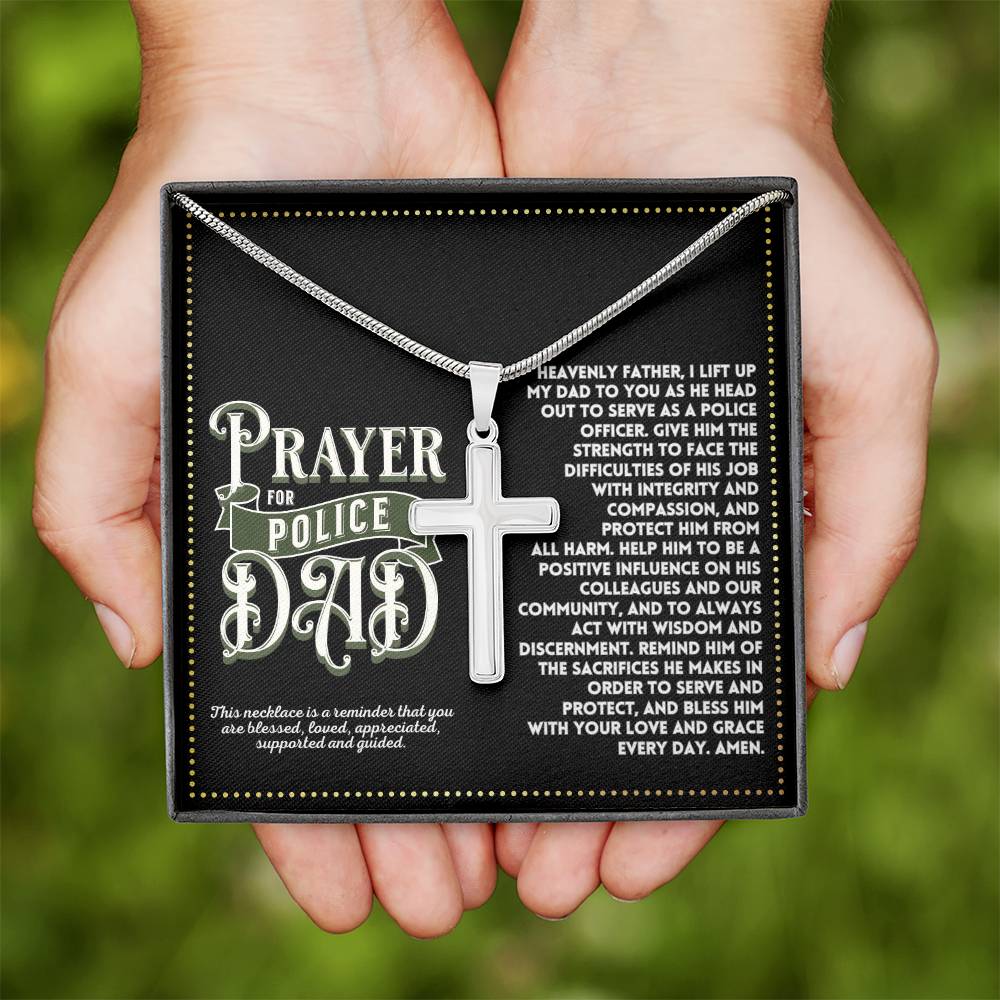 JGF Jewelry Gifts for Family Policeman Prayer Necklace My Dad Is A Police Officer