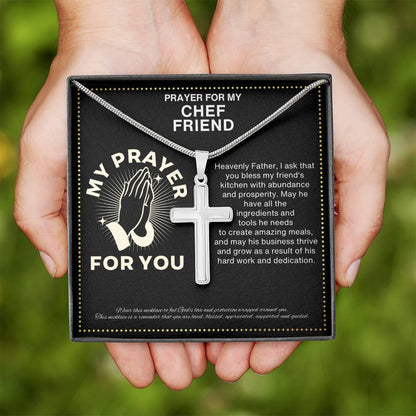 JGF Jewelry Gifts for Family Chef Cross Necklace For Men