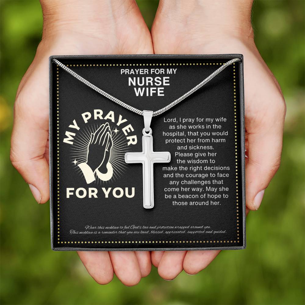 JGF Jewelry Gifts for Family I Love My Nurse Practitioner Wife Simple  Crucifix Cross Necklace