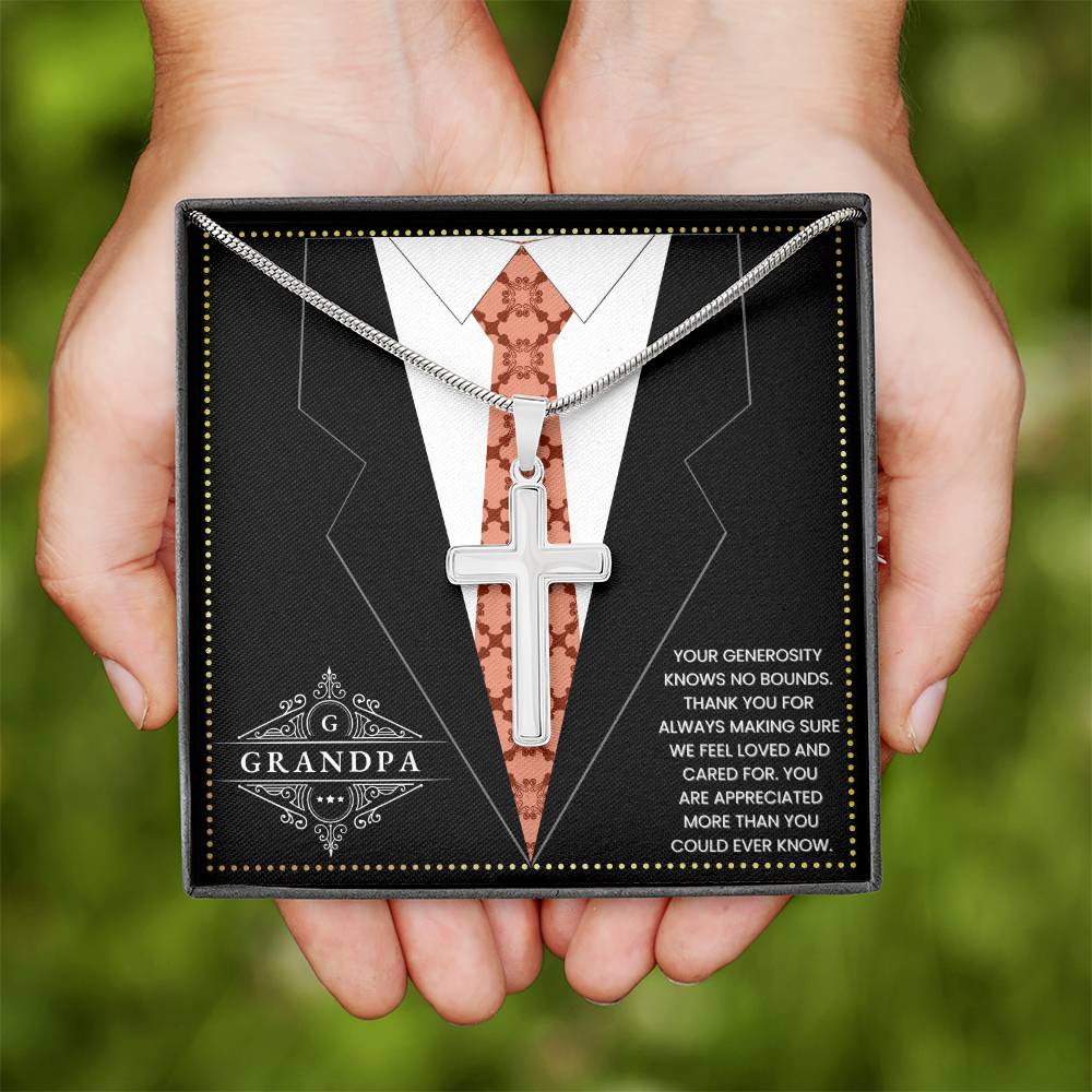 JGF Jewelry Gifts for Family Cross Necklace For Grandparents Grandpa 80th Birthday