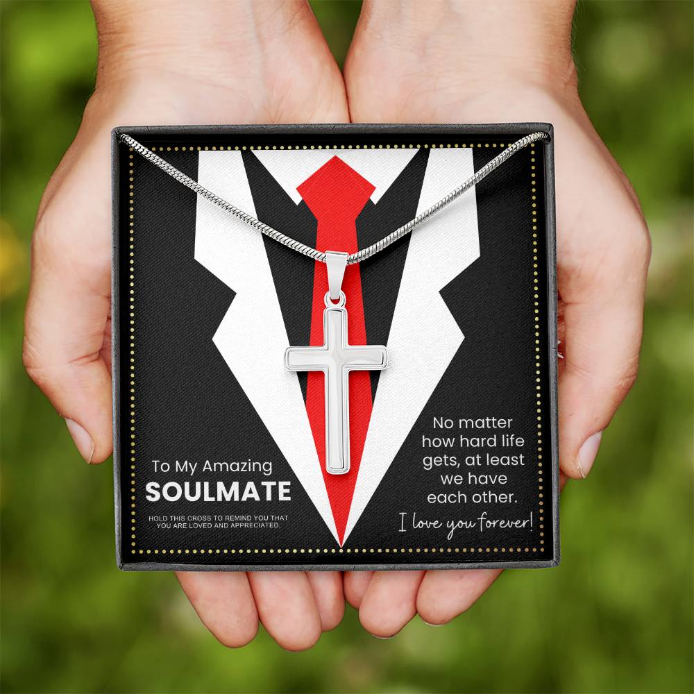 JGF Jewelry Gifts for Family To My Soulmate Necklace for Men