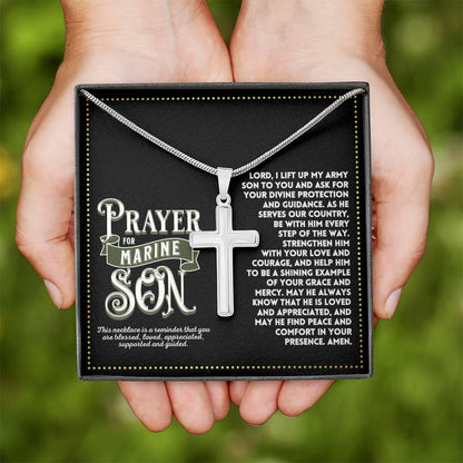 JGF Jewelry Gifts for Family I Love My Marine Necklace My Son Is A US Marine Prayer