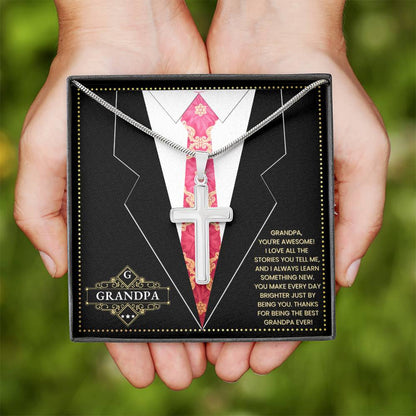 JGF Jewelry Gifts for Family Grandpa Birthday Card From Grandkids Necklace For Grandpa And Daughter