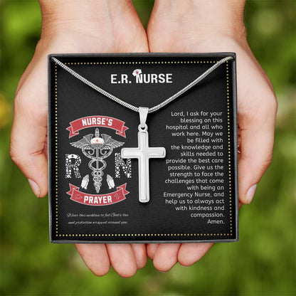 JGF Jewelry Gifts for Family | Relax Keep Calm My Mom Is A Nurse Practitioner | ER ED Cross Necklace Prayer Gifts