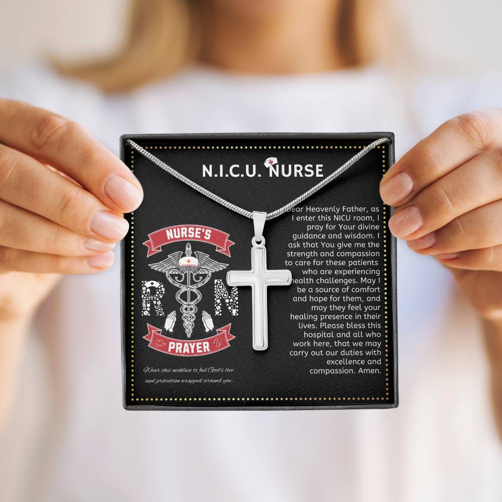 JGF Jewelry Gifts for Family | Gifts For Neuro NICU RN Nurses | Nurse Prayer Cross Necklaces For Women