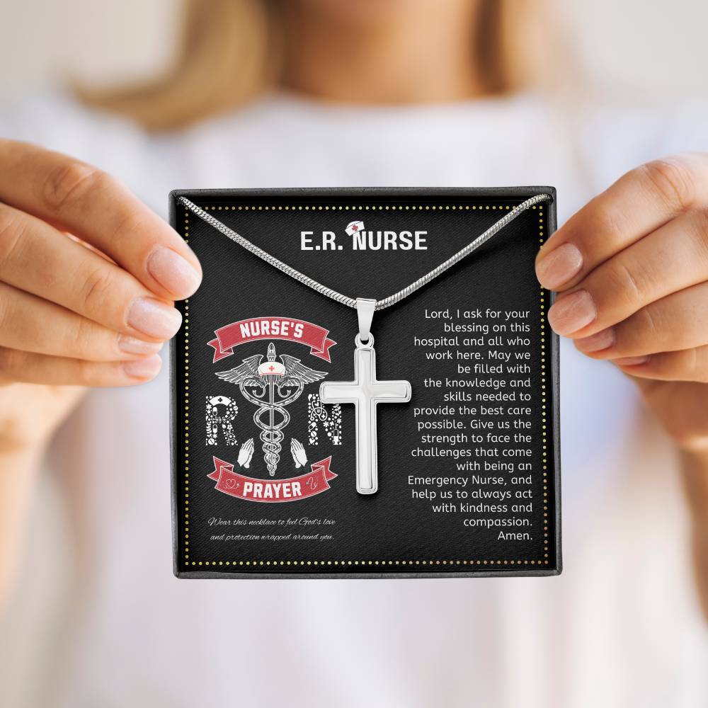 JGF Jewelry Gifts for Family | Relax Keep Calm My Mom Is A Nurse Practitioner | ER ED Cross Necklace Prayer Gifts