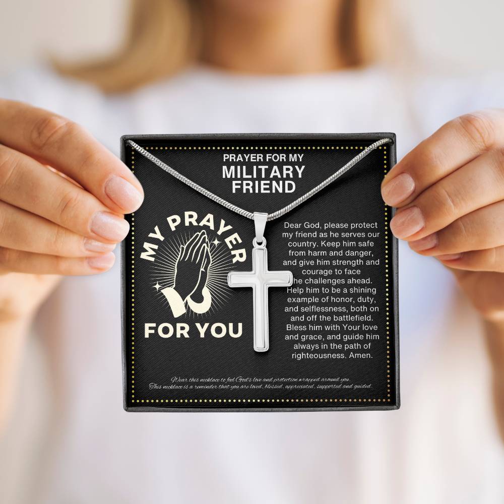 JGF Jewelry Gifts for Family Military Gifts For Men Army Deployed Cross Necklace
