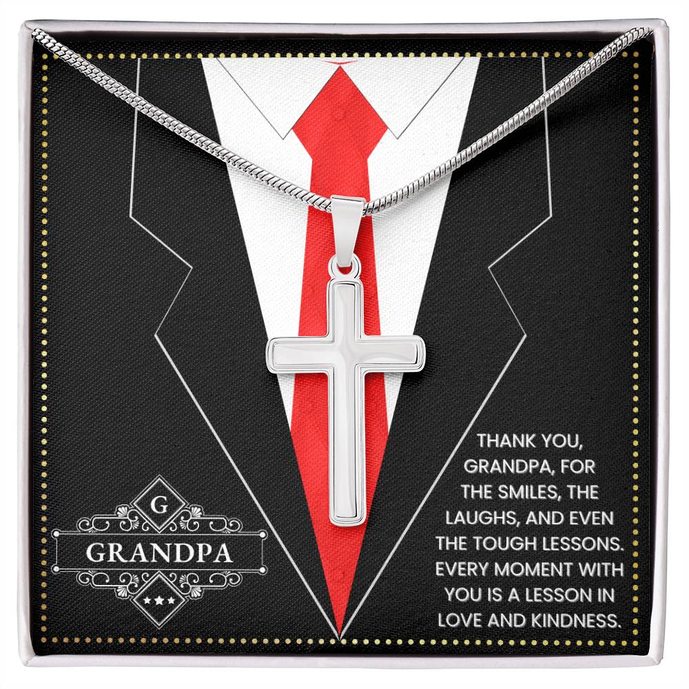 JGF Jewelry Gifts for Family Gift For Portuguese Grandpa Cross Necklace For Men Silver