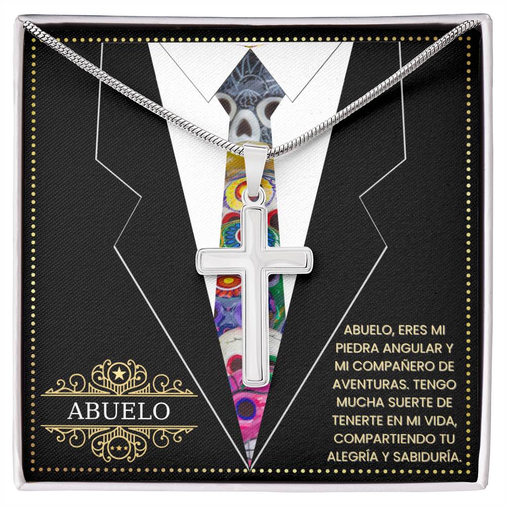 SpanishGrandPa9 JGF Jewelry Gifts for Family Regalo Para Abuelo Cross Necklace For Grandpa Spanish