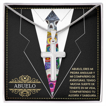 SpanishGrandPa9 JGF Jewelry Gifts for Family Regalo Para Abuelo Cross Necklace For Grandpa Spanish
