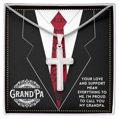 JGF Jewelry Gifts for Family Gifts For Grandpa Who Have Everything Cross Necklace For Grandpa Men