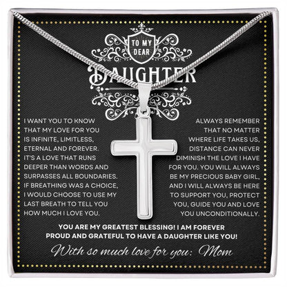 JGF Jewelry Gifts for Family Daughter's Stainless Steel Cross Necklace Faith Shines Through