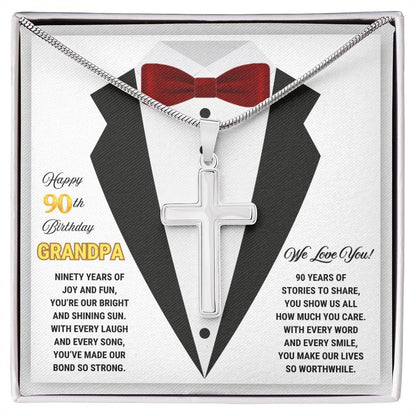 90th GrandPa White9 JGF Jewelry Gifts for Family ARTISAN CROSS TEMPLATE - artisancross-BB