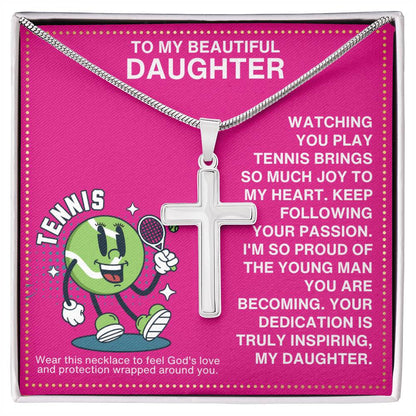 JGF Jewelry Gifts for Family Tennis Cross Necklace For Girls
