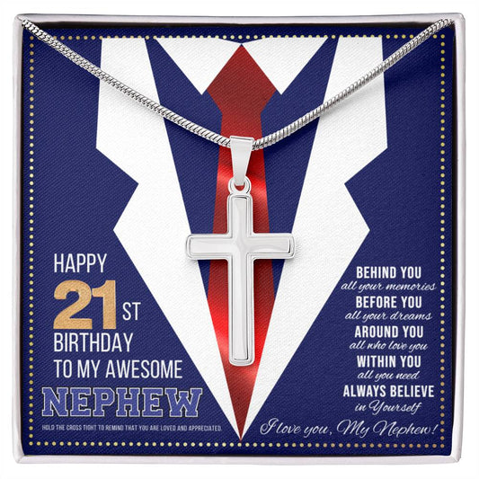 JGF Jewelry Gifts for Family Happy 21st Birthday Card Nephew Present for 21 Year Old Nephew