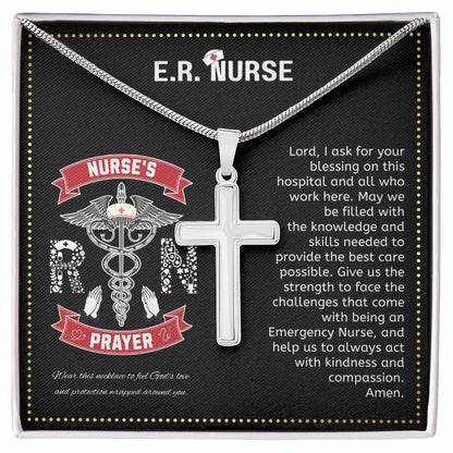 JGF Jewelry Gifts for Family | Relax Keep Calm My Mom Is A Nurse Practitioner | ER ED Cross Necklace Prayer Gifts