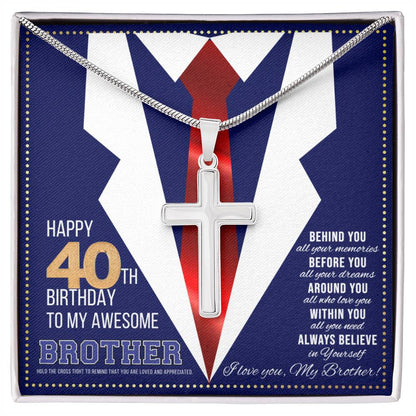 JGF Jewelry Gifts for Family Happy 40th Birthday Card Gifts For Brother From Sister Present for 40 Year Old Brother