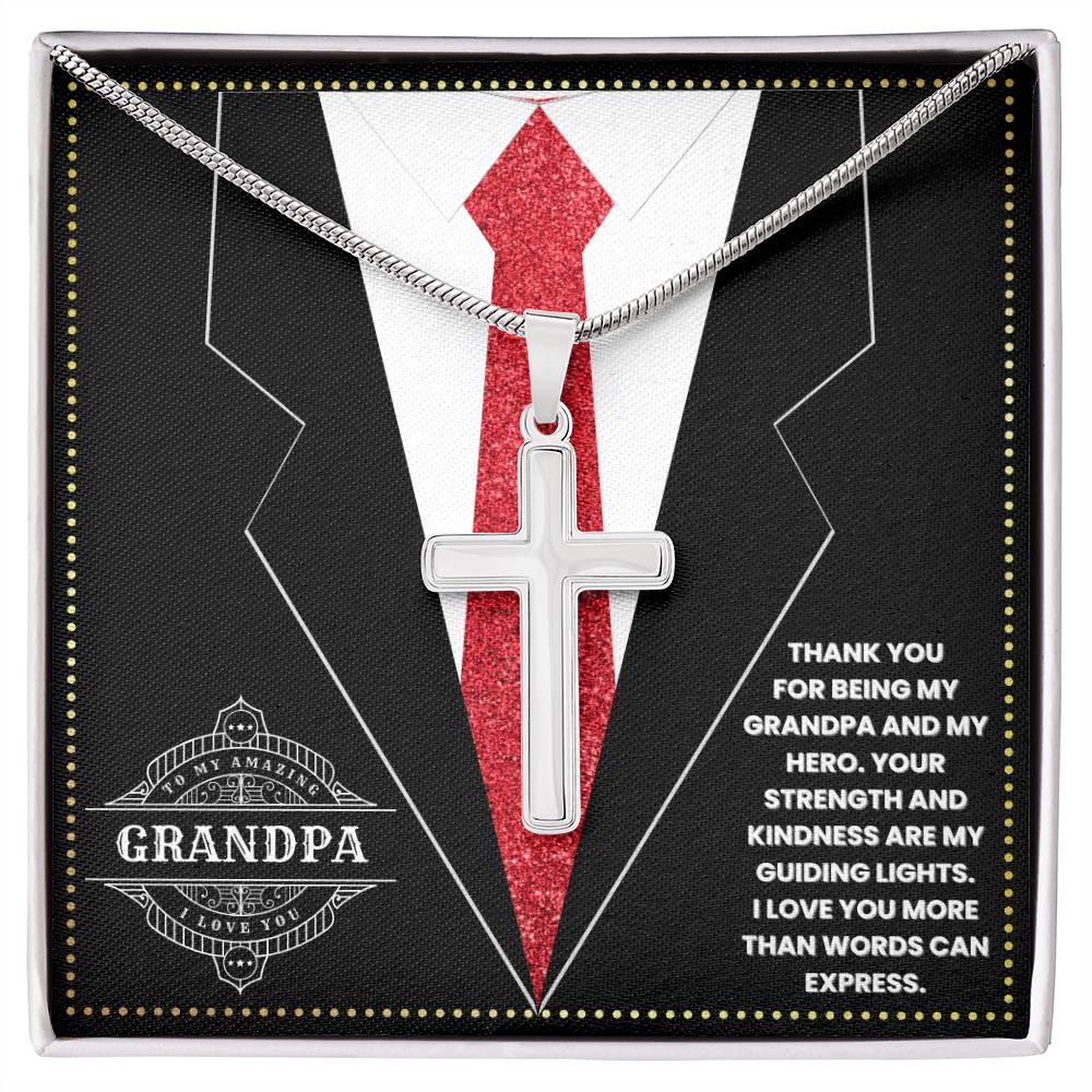 JGF Jewelry Gifts for Family 70th Birthday Gifts For Grandpa Jesus Cross Necklace For Men